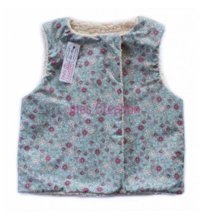 Gilet berger en sherpa écru Sarina Menthe Rose