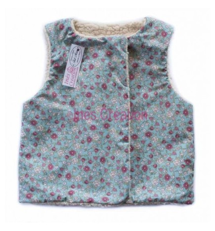 Gilet berger en sherpa écru Sarina Menthe Rose