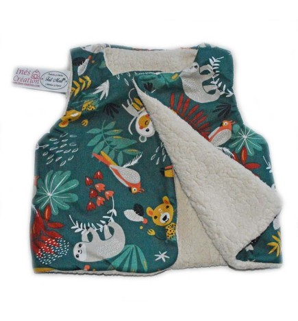 Gilet berger en sherpa écru Papaya Vert