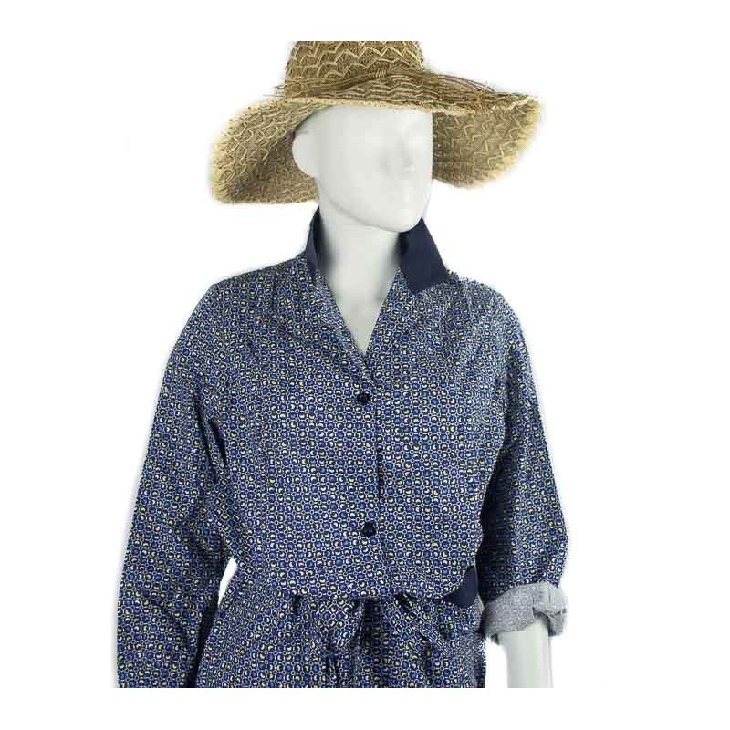 Blouse ou tablier vintage navy forme géométrique
