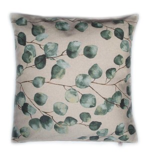 Housse de coussin vintage beige eucalyptus