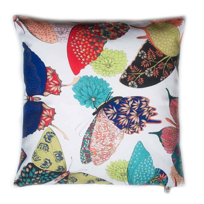Housse de coussin papillon n°2 multicolore