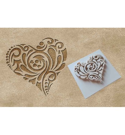Tampon cuir 3D Coeur Tribal