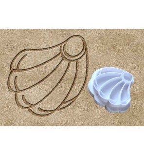 Tampon argile cuir 3D Coquillage