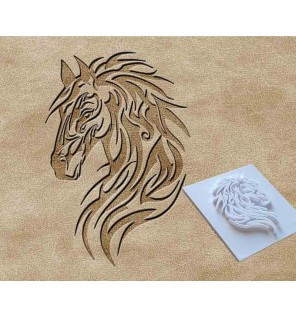 Tampon argile cuir 3D Tête de Cheval Tatoo