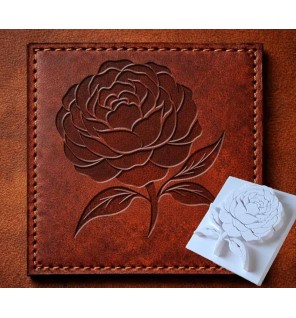 Tampon argile cuir 3D Pivoine