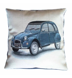 Housse de coussin 2CV Citoën Bleue