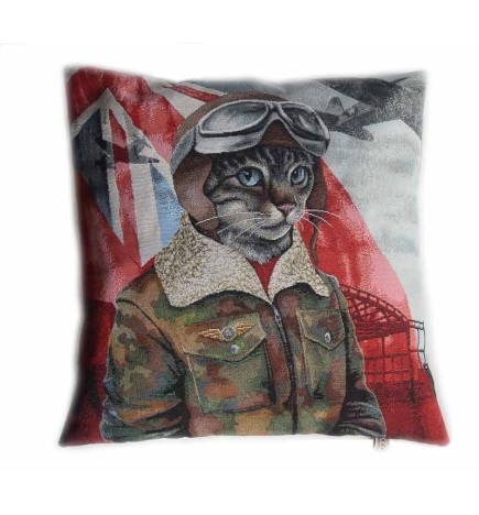 housse de coussin chat aviateur