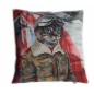 Housse de coussin chat aviateur
