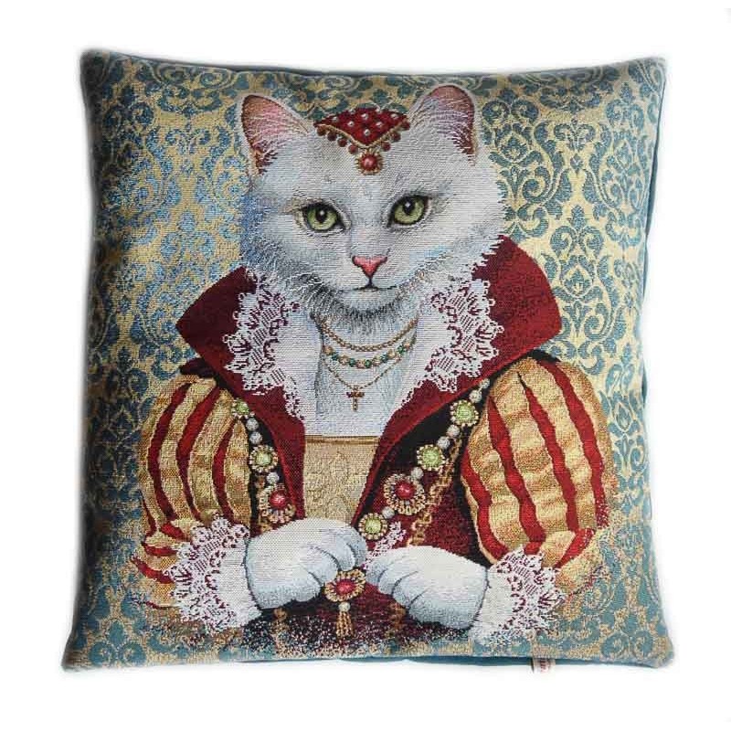 Housse de coussin chatte marquise