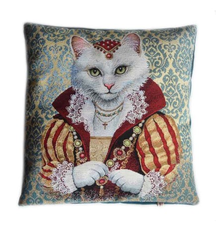 Housse de coussin chatte marquise