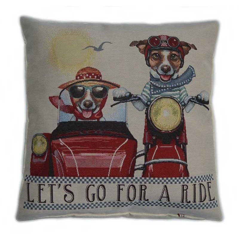 Housse de coussin let's go for a ride