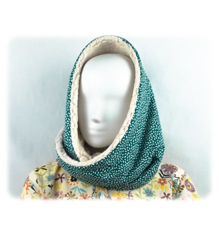 Snood Echarpe Tubulaire en Sherpa Stili vert grain de riz